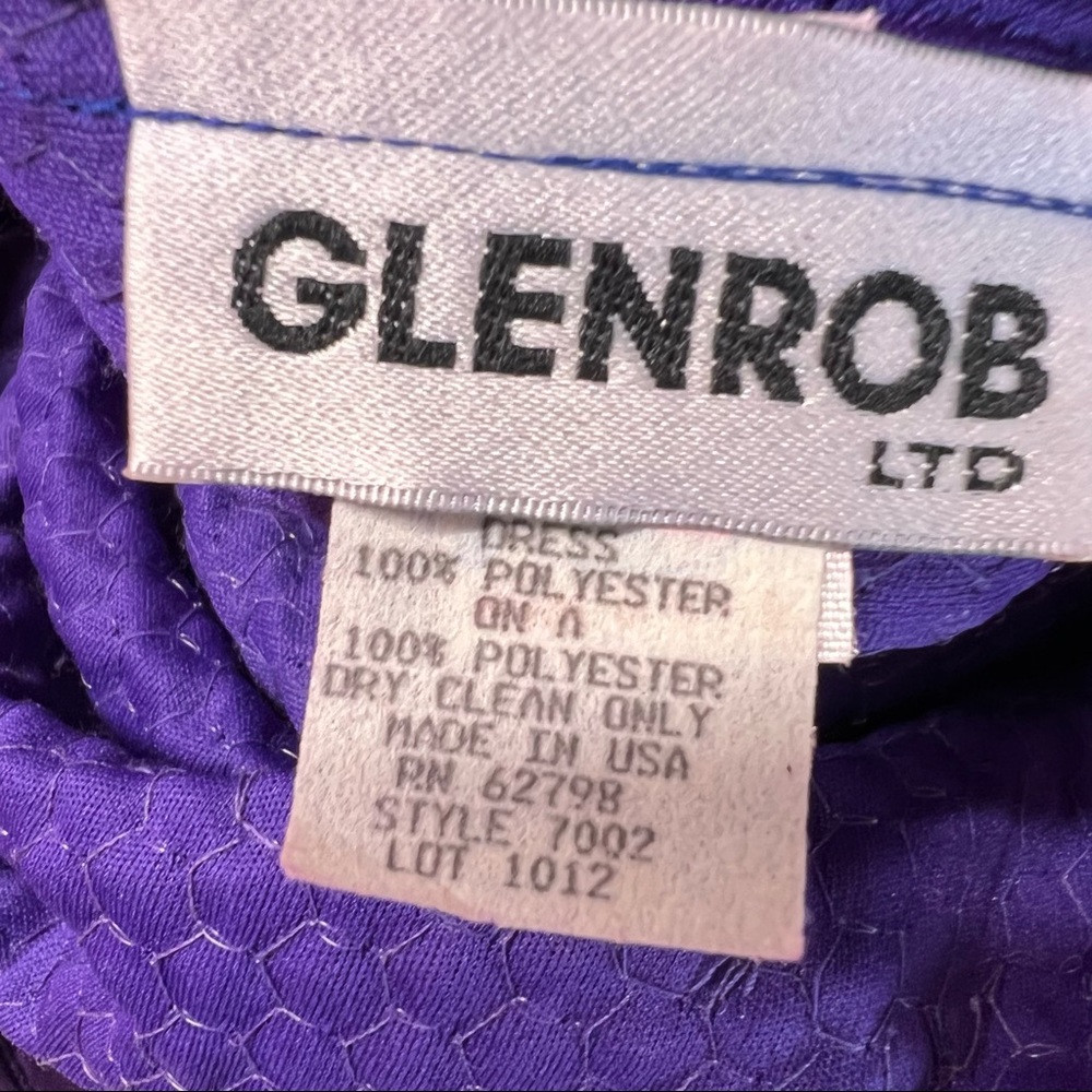 GlenRob Purple Sequined Sheath Dress Bodycon Low-Cut Back Size 7/8 Vintage 90’s - Picture 6 of 17